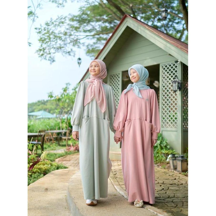 Promo LITTLE MISSMOS LUNA CASUAL DRESS Gamis Kaos Basic Bahan Baby Terry untuk Anak Perempuan Muslim