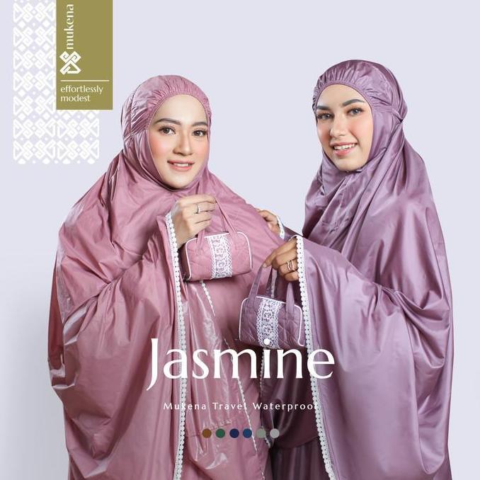 Promo DS Modest Mukena Travel Premium Waterproof Pouch Mini - Jasmine Atasan Bawahan COD