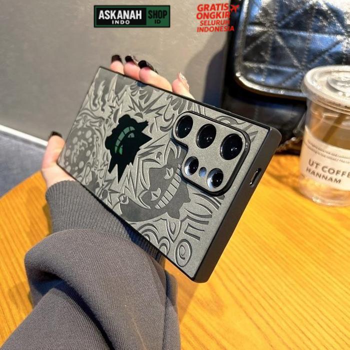 Berkualitas Crashstar Cool Gengar Laser Leather Wristlet Phone Case For Samsung Galaxy S25 Ultra S25