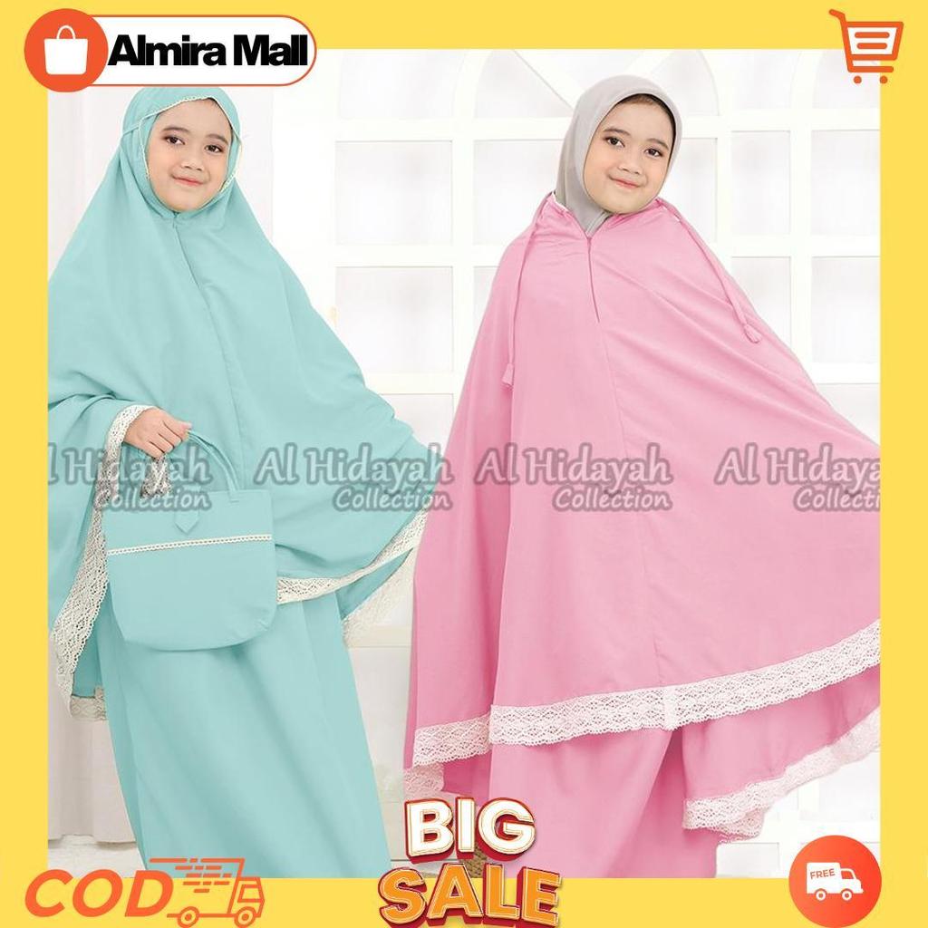Mukenah 2 in 1 Anak Tanggung SD SMP Mukena Resleting Dagu Katun Premium COD [M1]