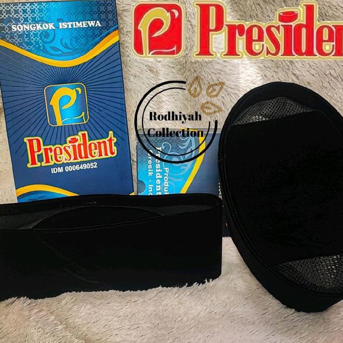 Promo Songkok Peci PRESIDENT AC original kopiah polos hitam peci president COD