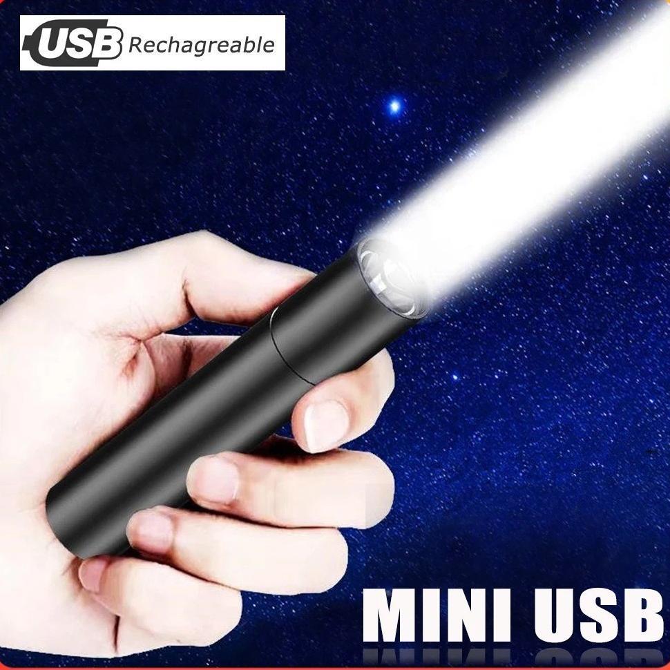 CHARBIG Mini Senter LED Super Terang XHP50 10000 Lumens Lampu SWAT Jarak Jauh Waterproof