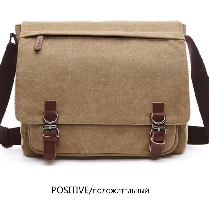 Tas selempang canvas tas bahu tas laptop tas kerja tas sekolah 9013