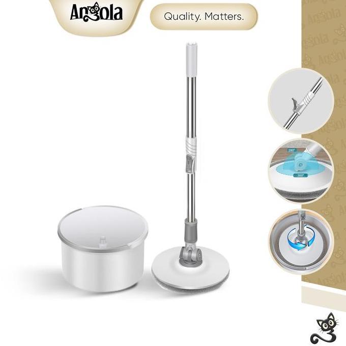 Tp Angola Spin Mop D23 Alat Pel Lantai Otomatis Tanpa Peras