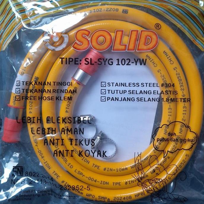 selang gas fleksibel premium solid anti tikus lapis baja 1,8 meter TEB