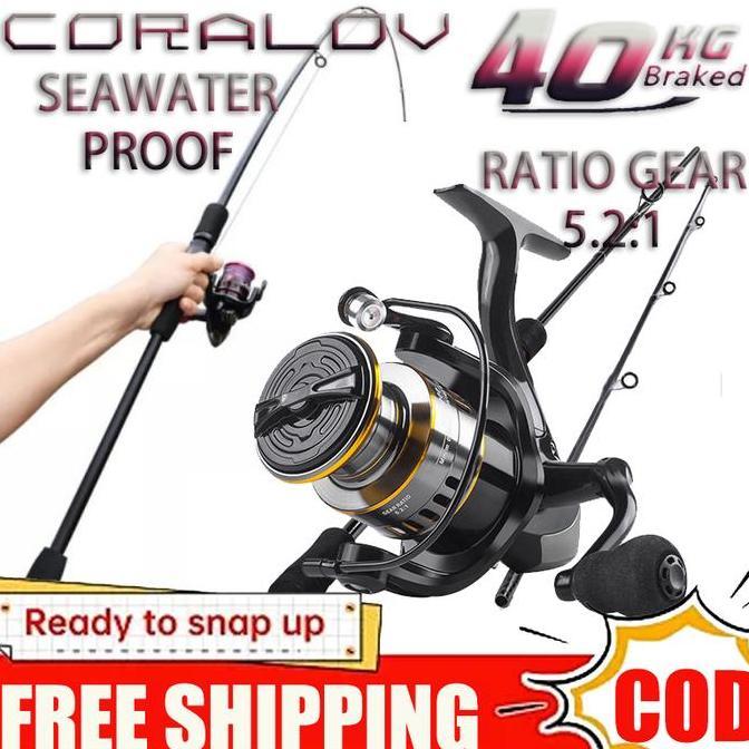 Coralov Satu Set Reel Pancing Reel Pancing Murah Kuat Power 1.65M/1.8M/2.1M Joran Pancing Reel Panci