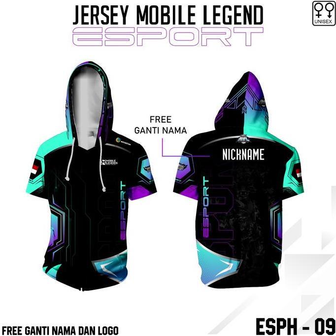 Viral Jersey hoodie esport ML baju gamers lengan pendek