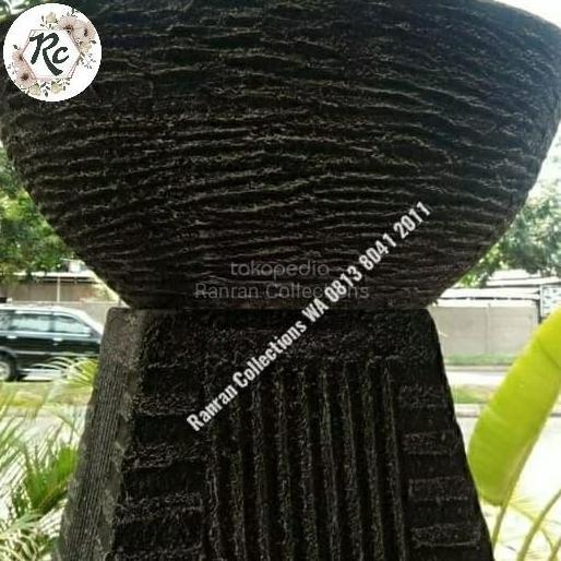 Terlaris Pot Batu Taman Teratai Air Mancur Abu-Abu Fountain Pot Plus Penyangga