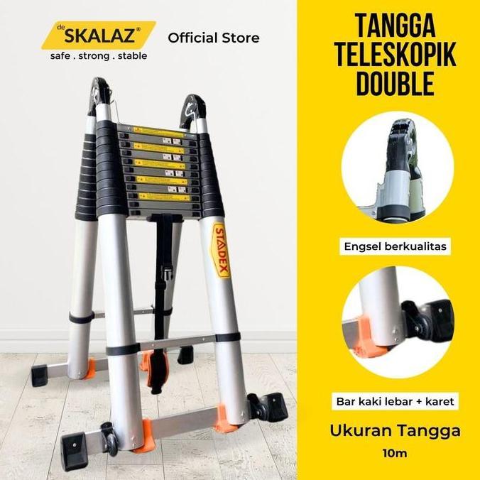 Tangga Teleskopik Double 10 meter Stadex Aluminium
