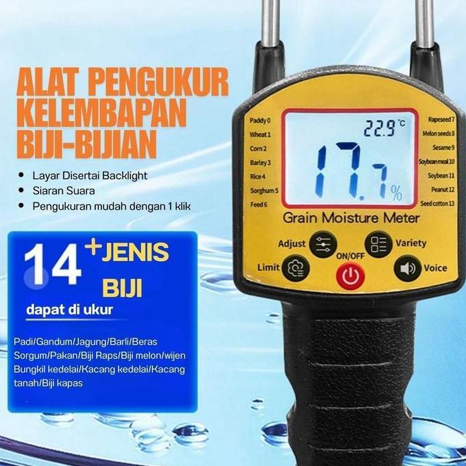 Grain Moisture Meter Pengukur Alat Kadar Air Tester Biji Jagung Beras Padi Digital Ukur Kelembaban