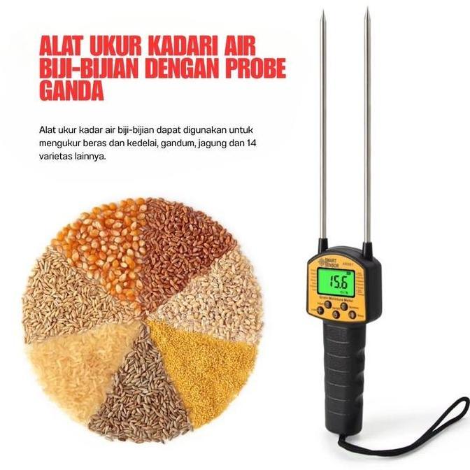 Grain Moisture Meter Alat Pengukur Kadar Air Beras Padi Digital Tester Biji Jagung Ukur Kelembaban
