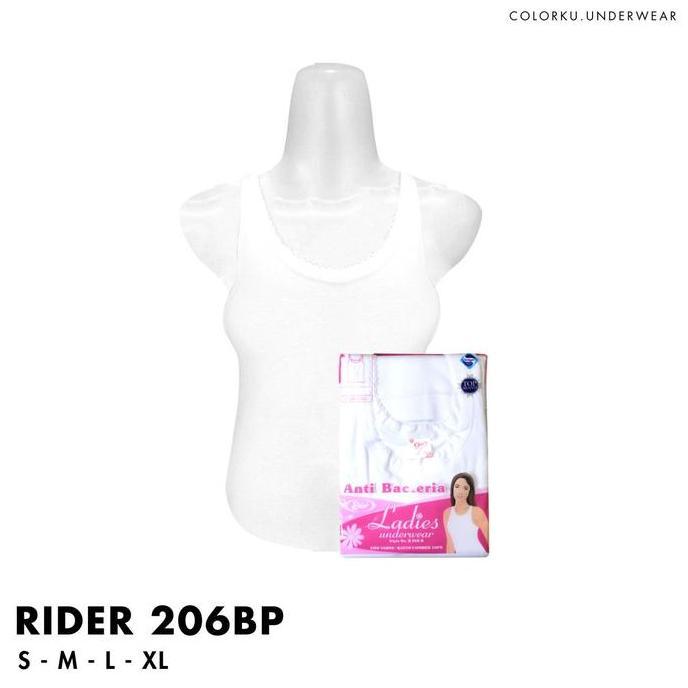 Promo Kaos Singlet Wanita Rider 206BP Warna Putih Isi 1 COD