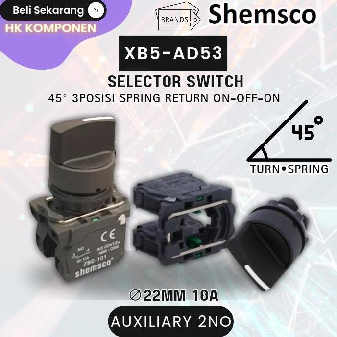 selector switch spring return 3posisi XB5-AD53 SHEMSCO