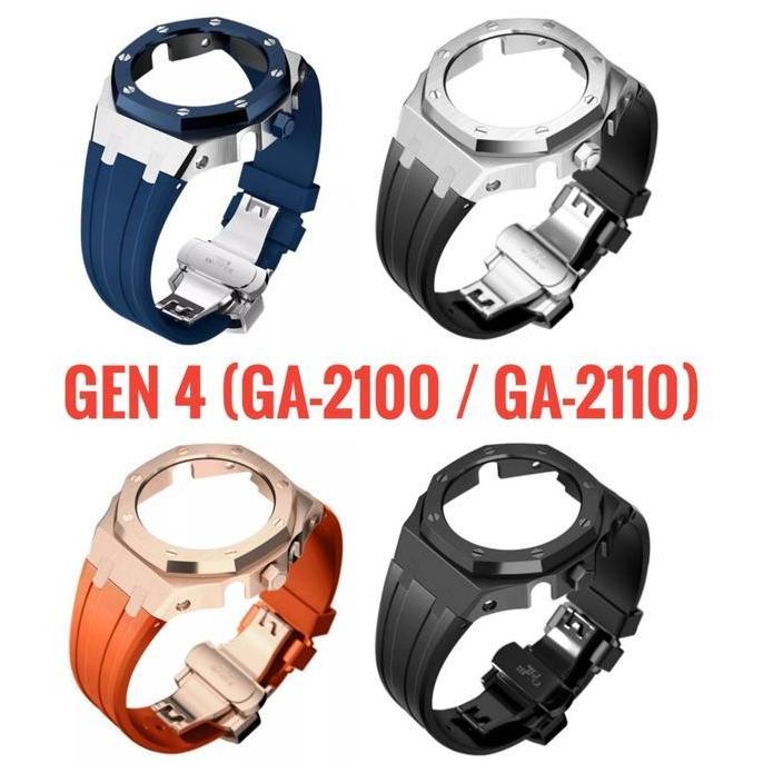 Promo Gen 4 Case GSHOCK GA-2100 GA-2110 Casio Oak Gshock Mod SILVER HITAM COD