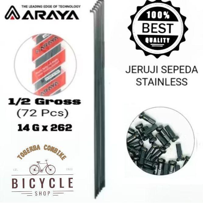 Ruji Sepeda 26" 14G x 262 Stainless Steel 72 Pcs Anti Karat Velg 26 & 700c Kualitas Standar Jepang -