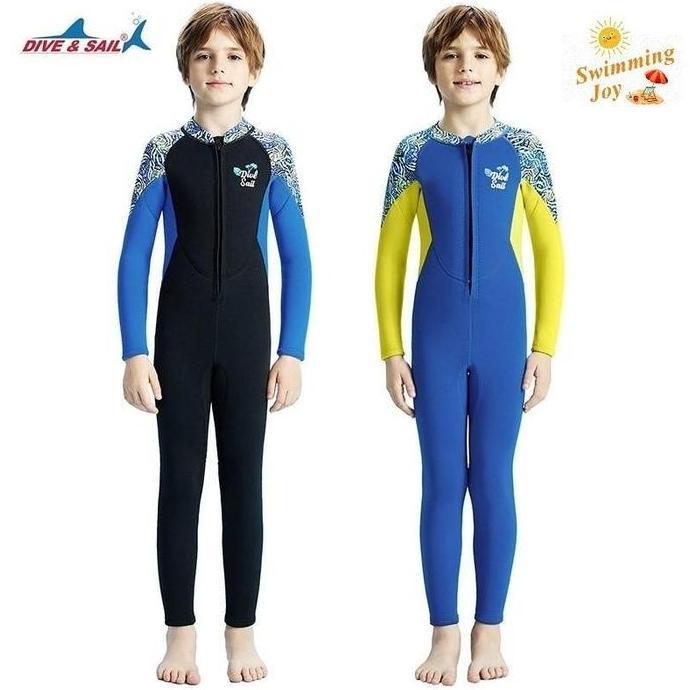Baju Renang Diving Wetsuit Anak Neoprene 2.5MM UPF50 Dive&Sail Sea Anemones Anak Laki-laki Selam War