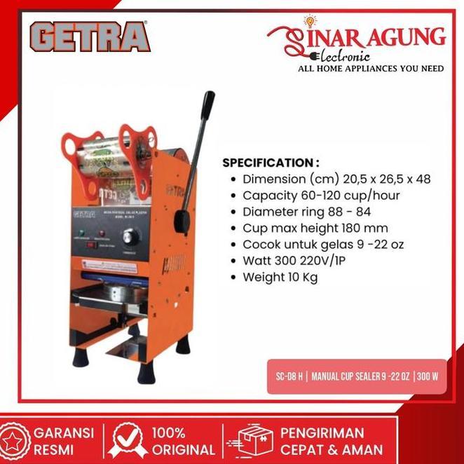 Getra Scd8 H Manual Cup Sealer Untuk Gelas Plastik 300W Garansi Resmi Mesin Pres Vacuum Listrik