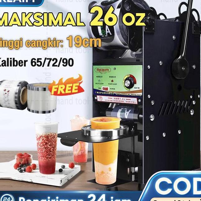 Reaim Mesin Press Gelas Cup Sealer 8Oz 26Oz Mesin Press Cup Mesin Sealing Gelas Plastik Cup Sealer M