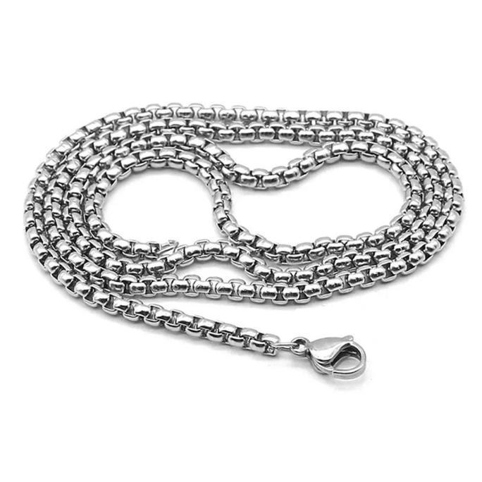 DV360 - Kalung Titanium Pria Wanita Bahan Anti Karat Warna Putih