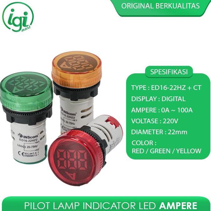 PILOT LAMP LED AMPERE METER ROUND 22MM / INDICATOR LAMPU DIGITAL BULAT