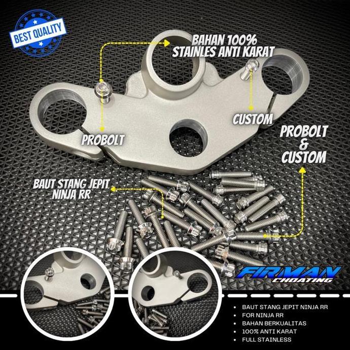 PROBOLT BAUT STANG JEPIT NINJA RR M6x25 DRAT 10 2,5CM (Harga 2 Biji)