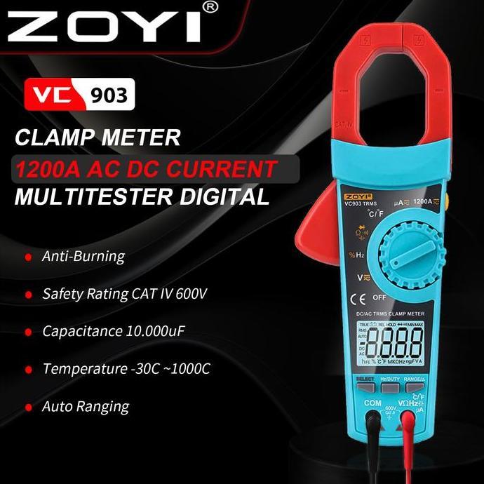 ZOYI VC903 Auto Range Clamp Meter Tang Amper Digital Tang Ampere AC DC