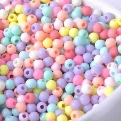 Manik Pastel Bulat / Manik Susu Bulat 6mm-8mm / Mote Susu Bulat