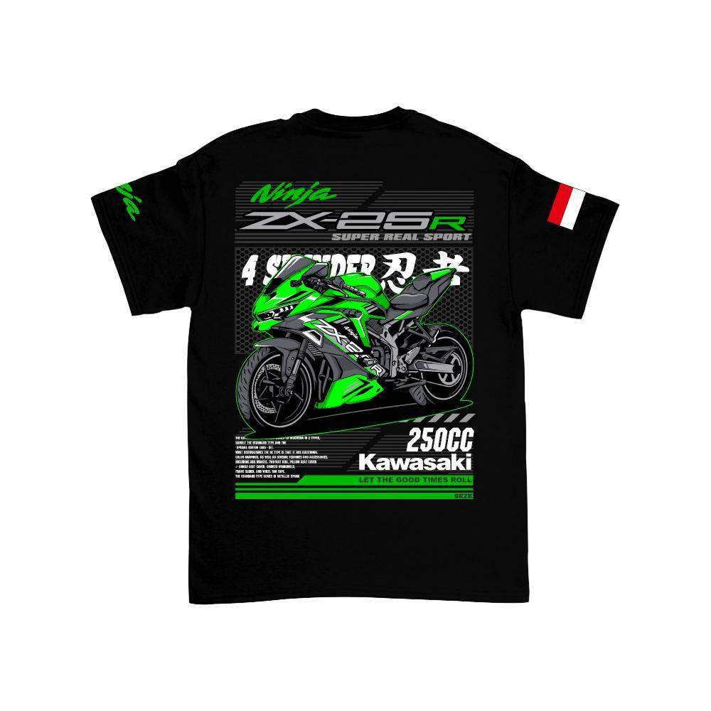 SAKAZUKI Kaos Distro Anak Laki Laki Motor NINJA ZX-25R Baju Gambar Otomotif