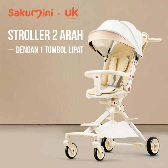 Sakumini Foldable Stroller Kereta Dorong Lipat Anak Bayi Travelling Kabin Roda 4