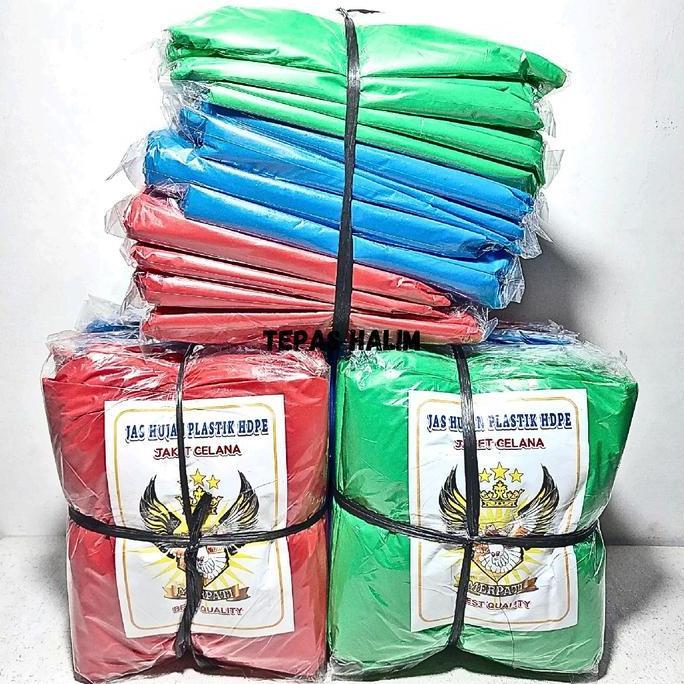 Jas Hujan Plastik Tebal Setelan Setara Mustika 1 Lusin / Jas Hujan Plastik LDPE / Jas Hujan Plastik 