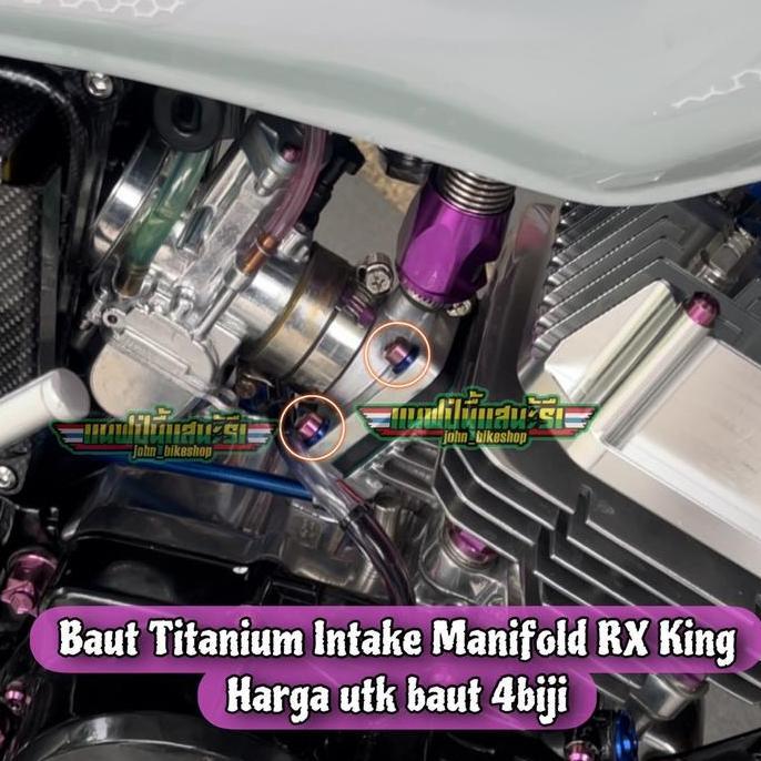 Baut Probolt Titanium Stenlis Intake Manipol Manifold Karburator RX King Heng Thailand GR5 Vietnam