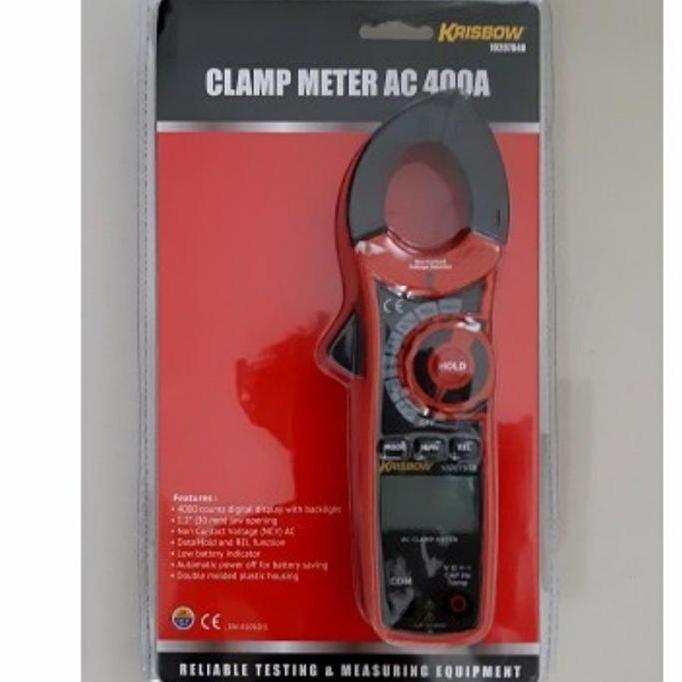Krisbow KW0600286 Digital AC Clamp Ampere Meter 400A Tang Ampere Mini