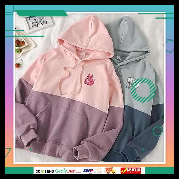 PROMO CARTOON COMBIE SWEATER WANITA - JAKET SWEATER HOODIE BIG SIZE KEKINIAN BAJU BANDUNG TERLARIS T