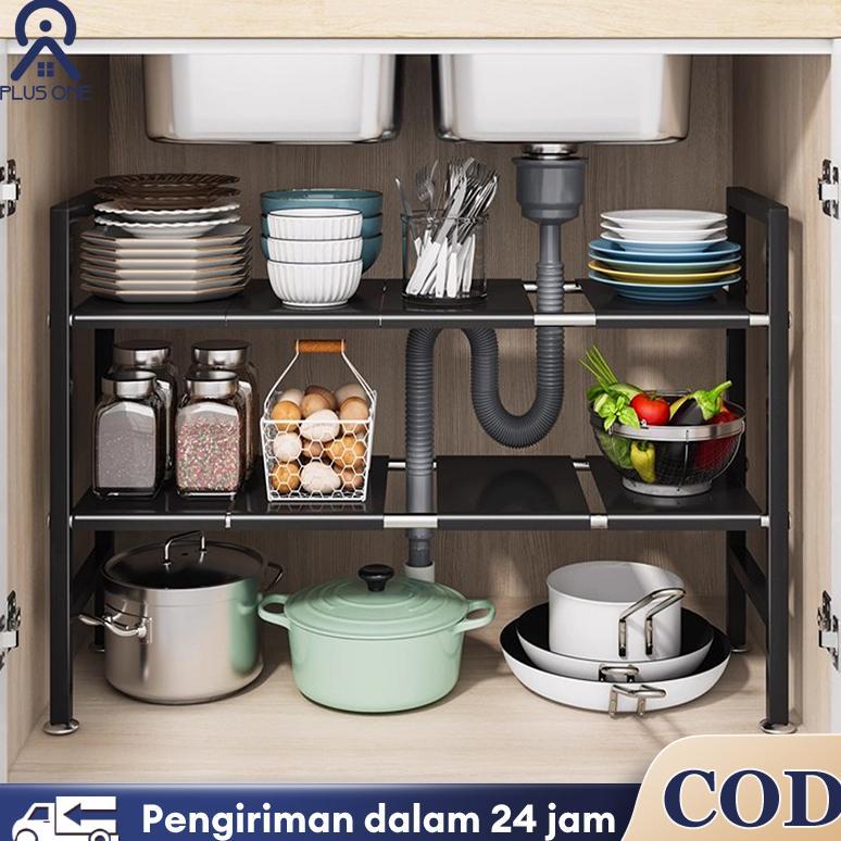 Rak Bawah Wastafel Rak Kolong Dapur Serbaguna Rak Penyimpanan Dapur Under Sink Rak Dapur Stainless S