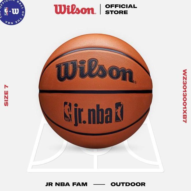Wilson Jr Nba Drv Fam Basketball Logo Bola Basket Outdoor Bahan Rubber Size 7 Wz3013001Xb7
