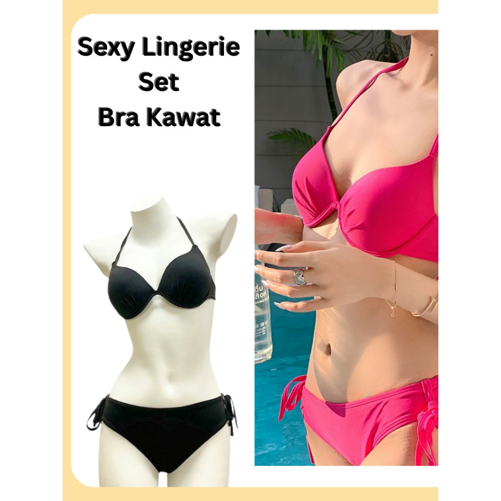 [N.L] SET BIKINI PREMIUM DENGAN KAWAT PUSH UP BAGUS ONE SET LINGERIE ATAS BAWAH BRA CELANA DALAM CD 