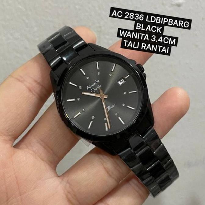 JAM TANGAN WANITA ALEXANDRE CHRISTIE AC2836 AC 2836 BLACK STEEL JAM ORIGINAL