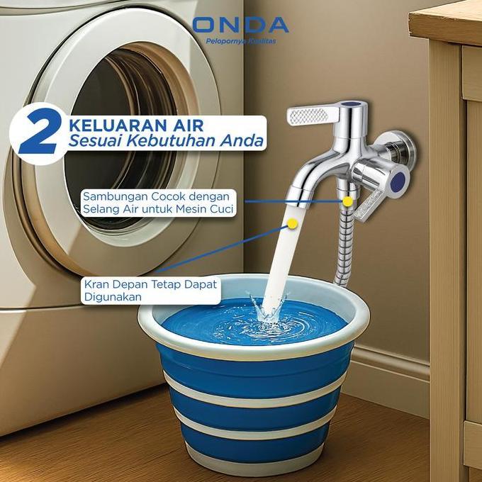 Onda Kran Cabang 2 K-Tul 1/2 In Kran Shower 2 Cabang Kran Cabang 2 Toilet Chrome Keran Anti Bocor An