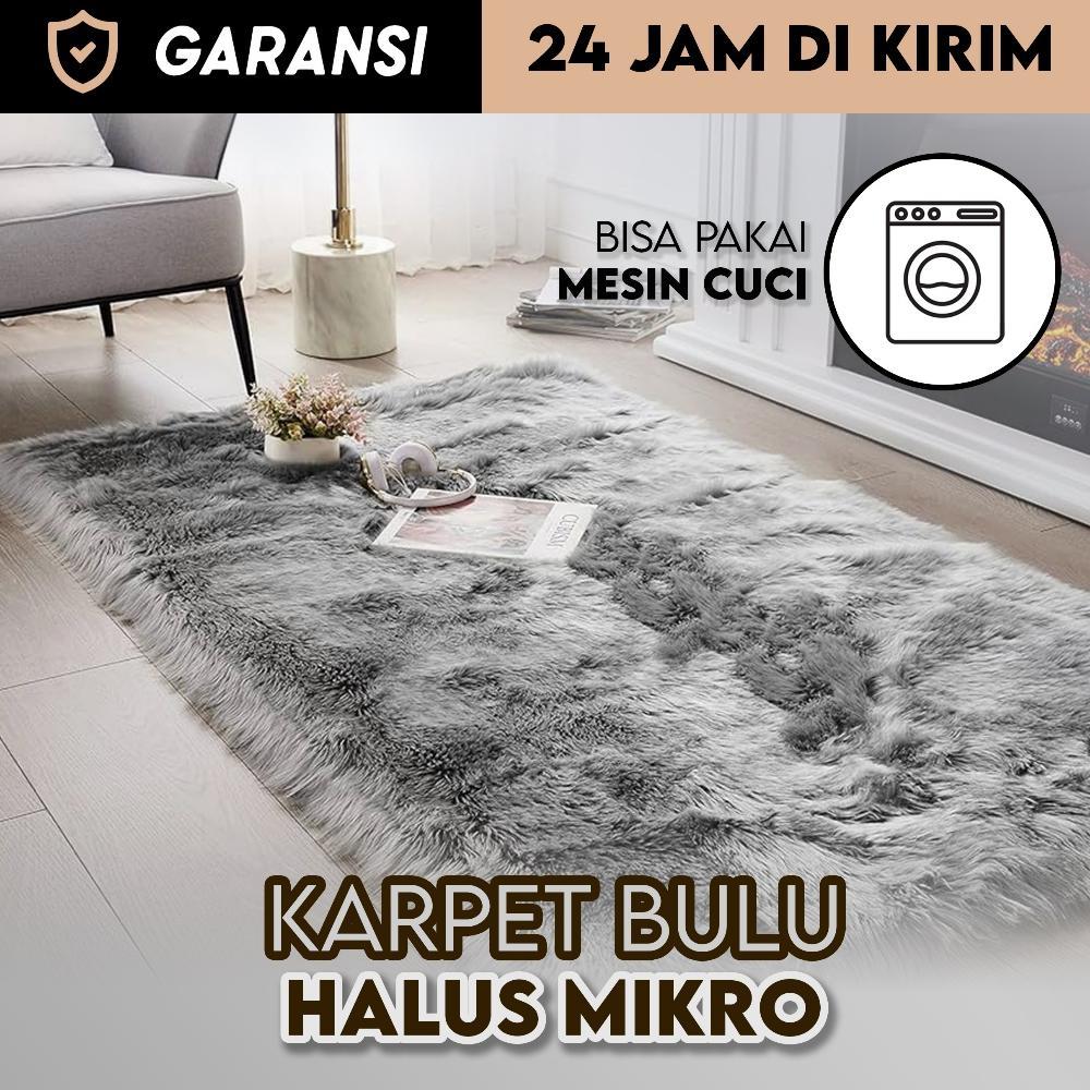 Karpet Fluffy Bulu Lantai Carpet Tebal Alas Duduk Ruang Tamu Rumah Kamar Tidur Kasur