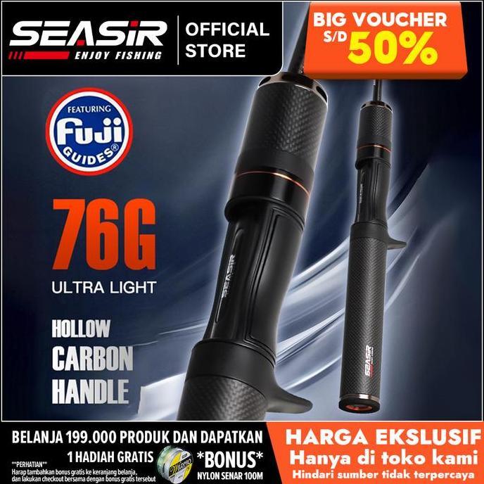 Seasir X Seahunter Black Arrow Joran Pancing, Fujl O Joran Bc Casting/Spinning 1.5M/1.68M/1.8M 76G B