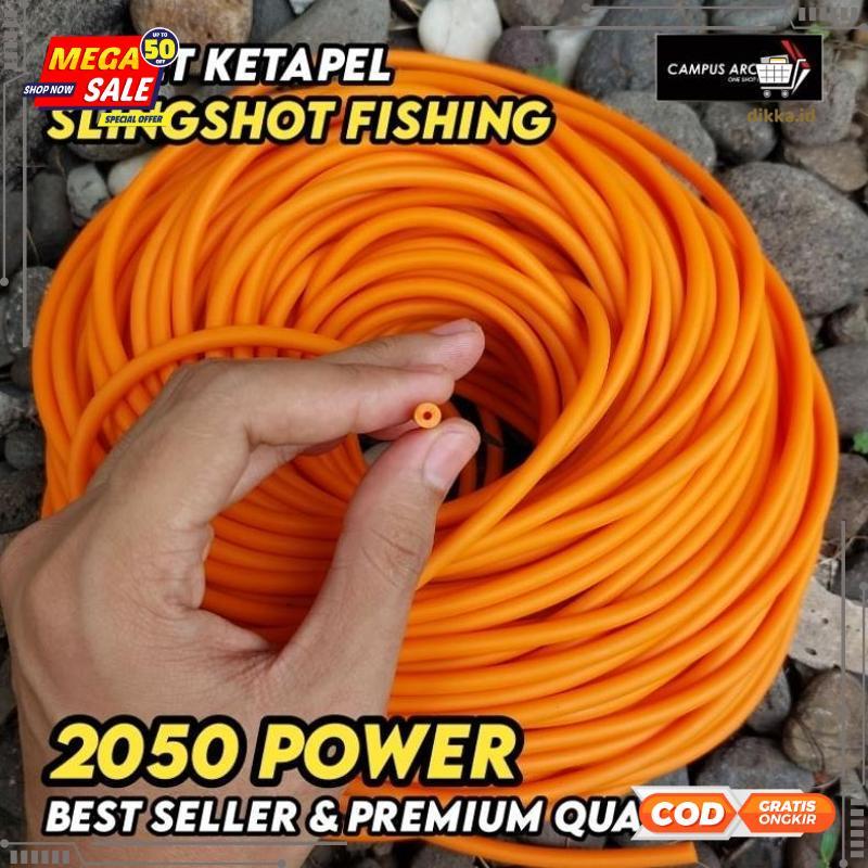Terbaik Karet Ketapel Ikan 5mm 2050 Permeter Best Quality - Orange - 2025 COD Termurah Terlaris Berk