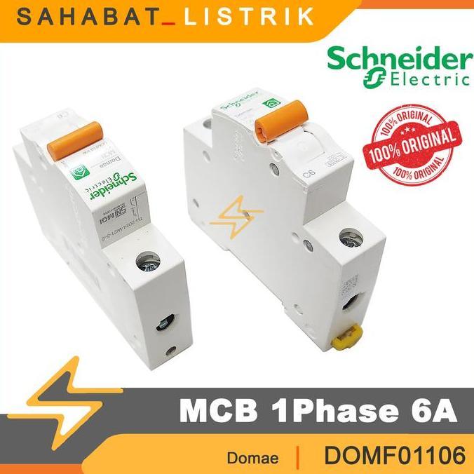MCB SCHNEIDER 6A 1PHASE / MCB 1P 6 AMPER ORIGINAL DAN TERPERCAYA