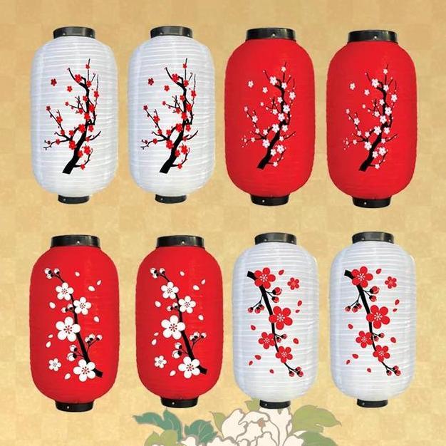 Ready Lampion Gantung Outdoor / lampion 10 inch Japanese Satin Lantern Lampion