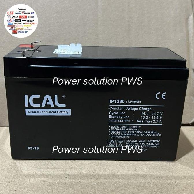 Aki / Baterai UPS ICA ICAL IP1290 12V 9Ah Battery ICAL IP 1290 12 Volt 9 Ampere