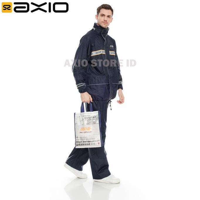 Jas Hujan Axio Navy Original Bahan Tebal Waterproof [terbaik]
