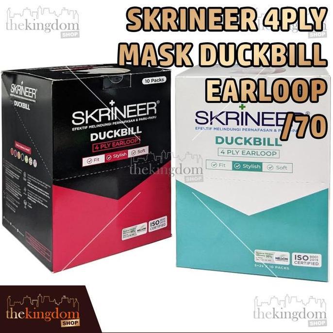 SAMRUAY Skrineer Mask Duckbill 4ply Earloop Masker Sachet 4 Ply Lapis Stylish Pengait Hitam Putih /7
