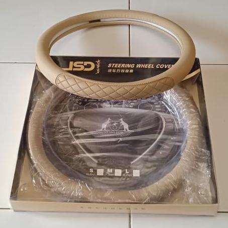 DE47 - Sarung stir JSD IMPORT (size M ) Crem motif