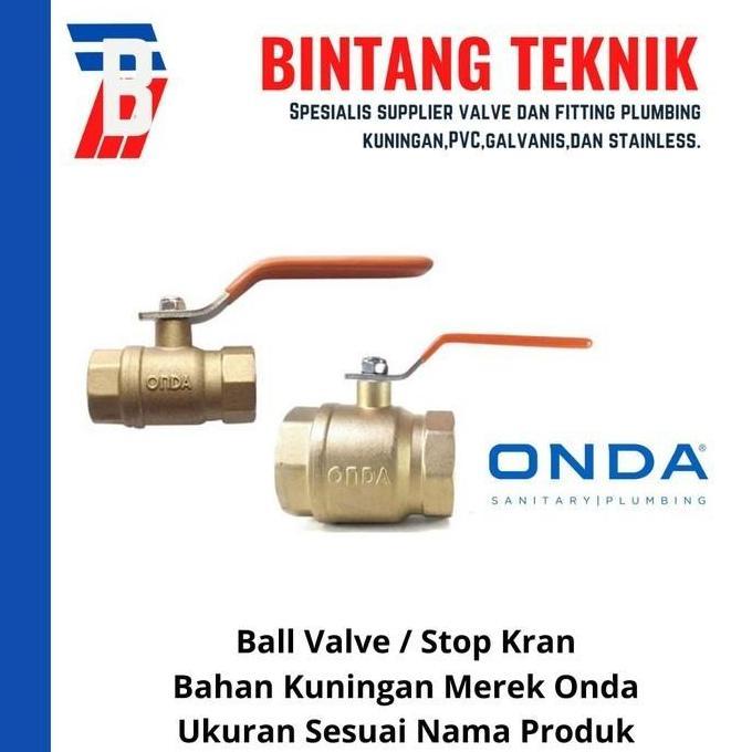 Ball Valve 1" inch Kuningan Onda