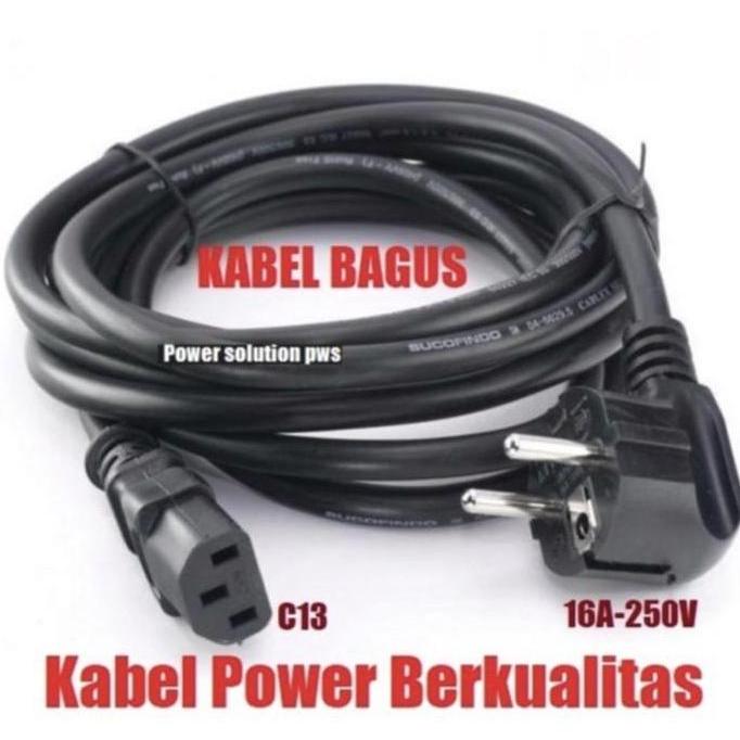 Kabel power Ac cord Eu plug to C13 / C13-EU 1.5mm 3M SNI