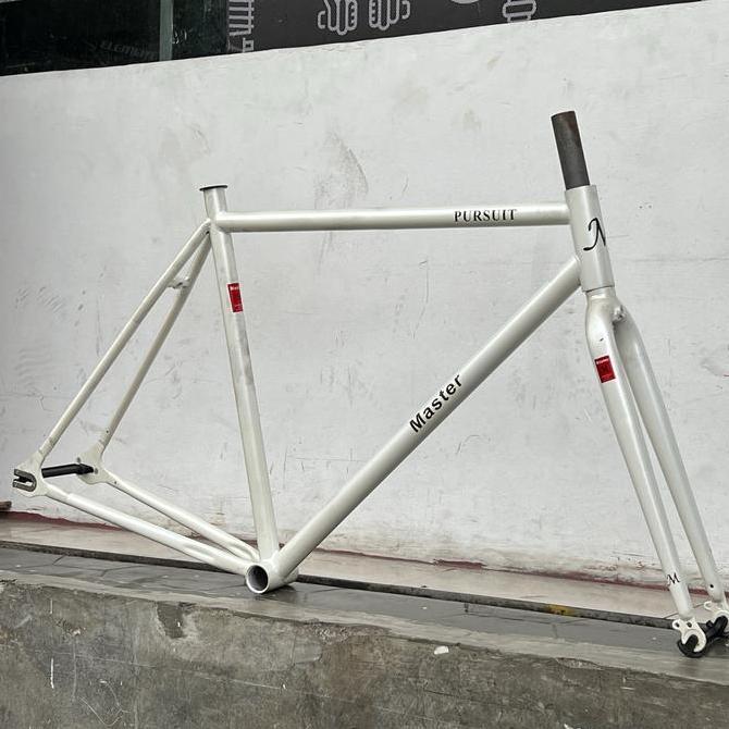 FRAMESET FIXIE 700C CHROMOLY KLASIK PUTIH VINTAGE MASTER PURSUIT LURUS ORIGINAL DAN TERPERCAYA
